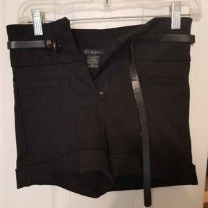 Ci Sono Size S Black Shorts with Belt
